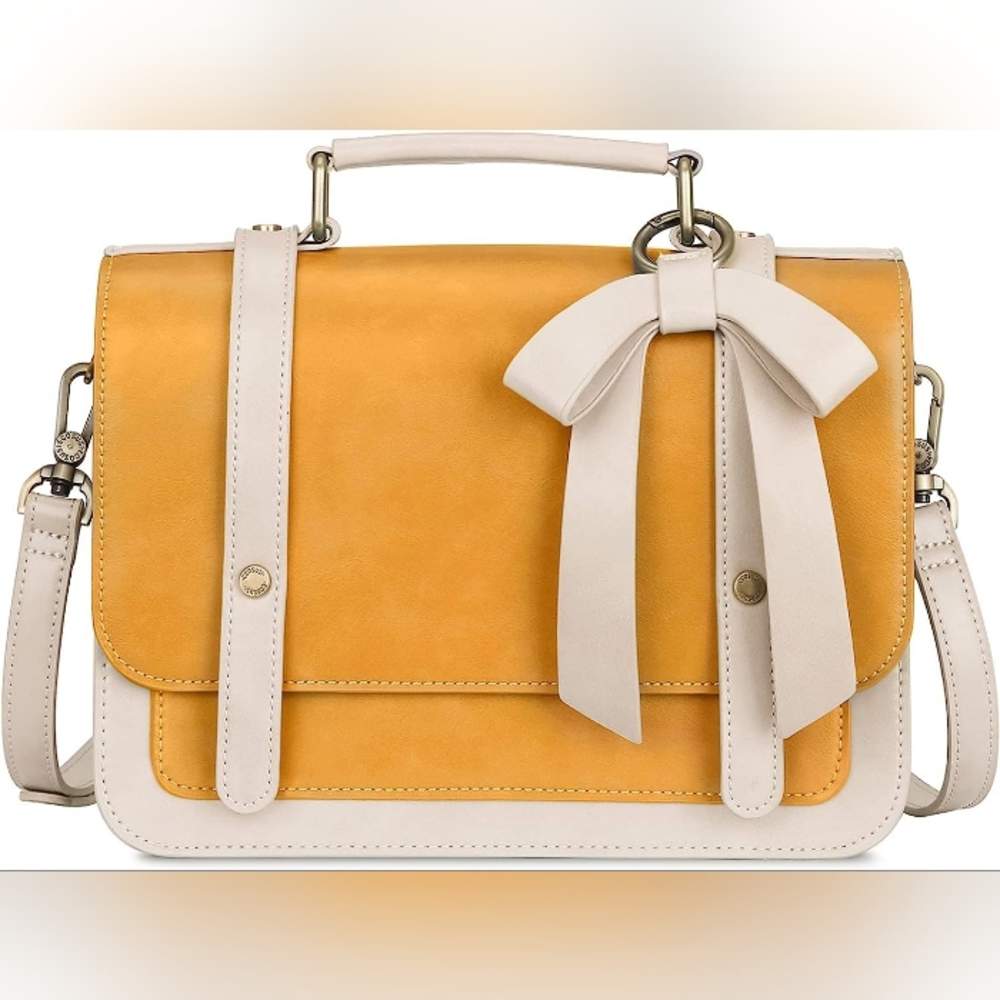New Ecosusi Handbag with Strap in Mustard